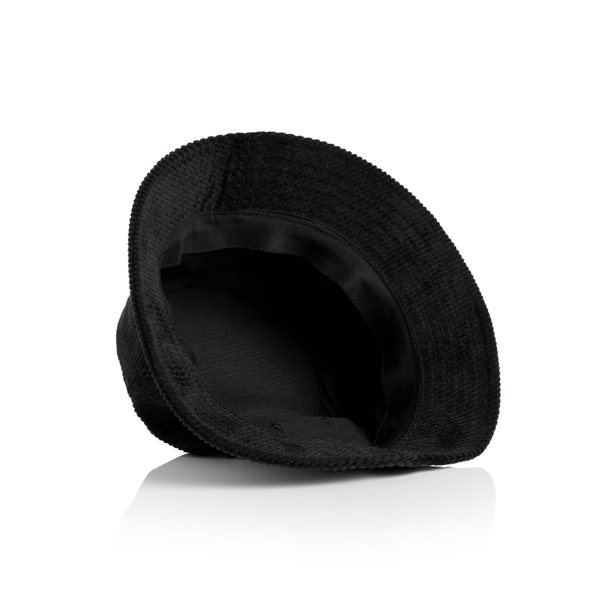 Black beanie hat on a white background