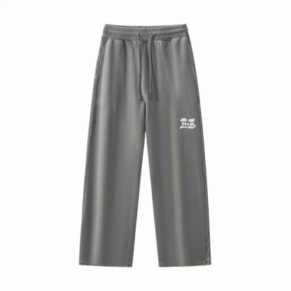 Flag Grunge Raw Edge Sweatpants in Gray