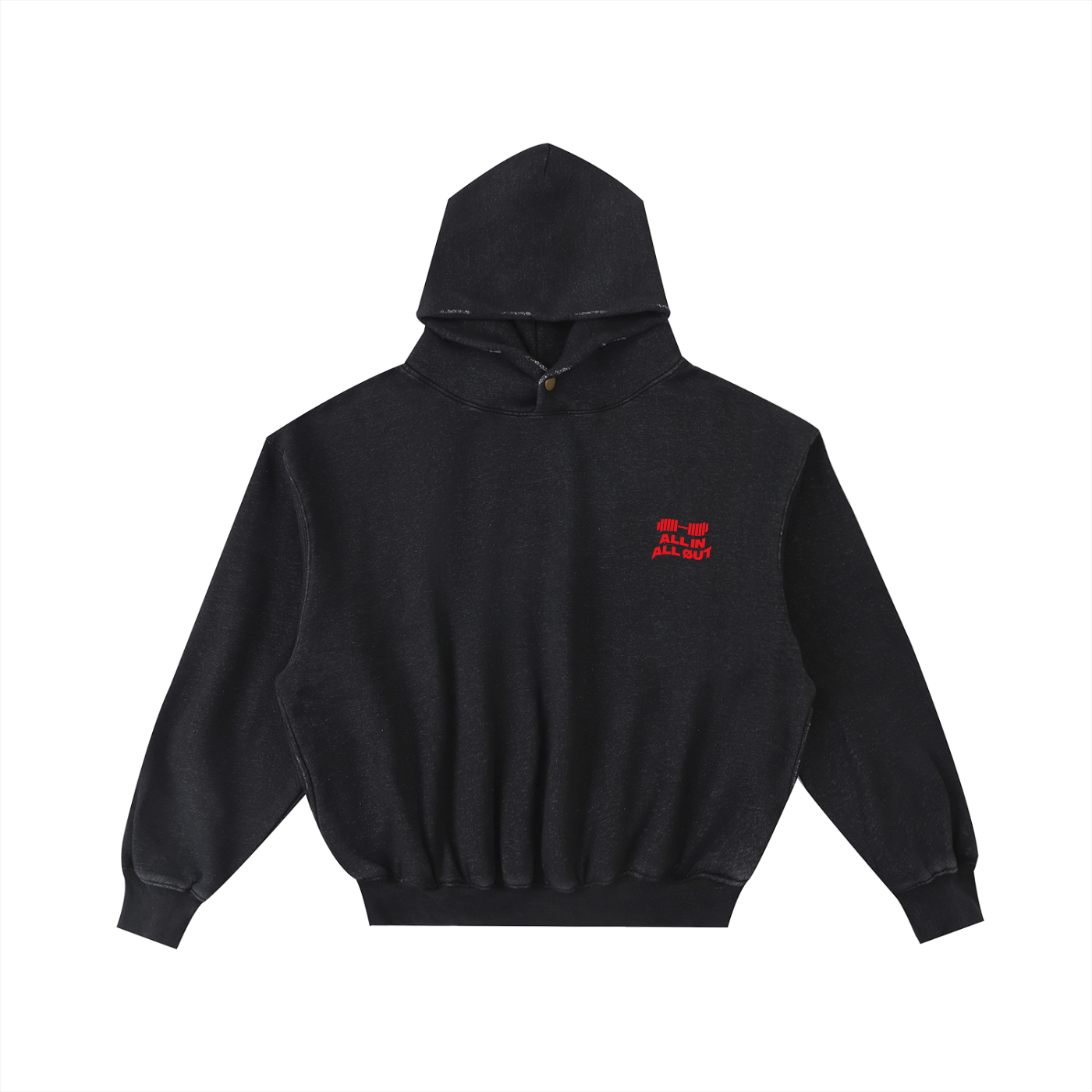 Flag Frayed Grunge Hoodie in Black - Image 2
