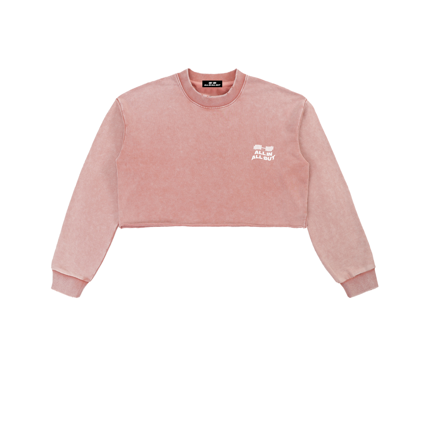 Flag Grunge Raw Edge Cropped Sweatshirt - Image 3
