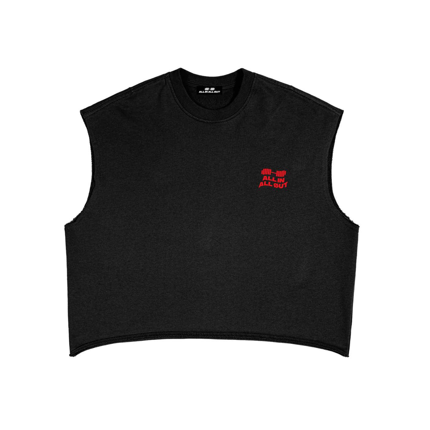 Flag Boxy Cut-Off Tank Top in Black - Image 2