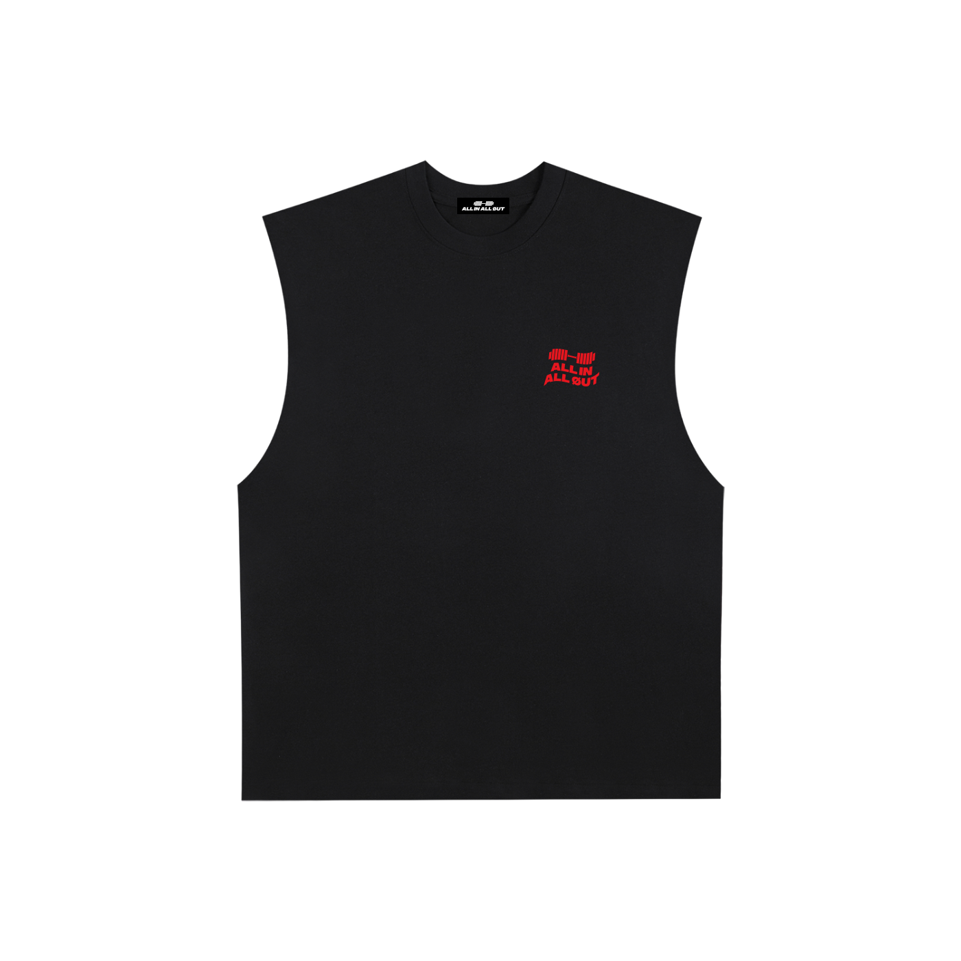 Flag Raw Edge Tank Top in Black - Image 2