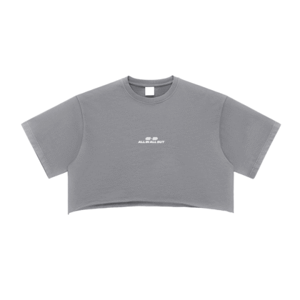 Essential Grunge Raw Edge Crop Top in Gray
