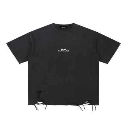 Essential Grunge Raw Edge T-Shirt in Black