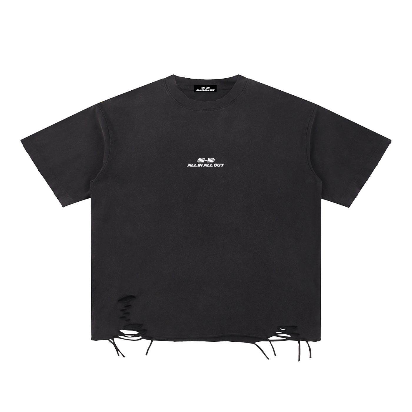 Essential Grunge Raw Edge T-Shirt in Black