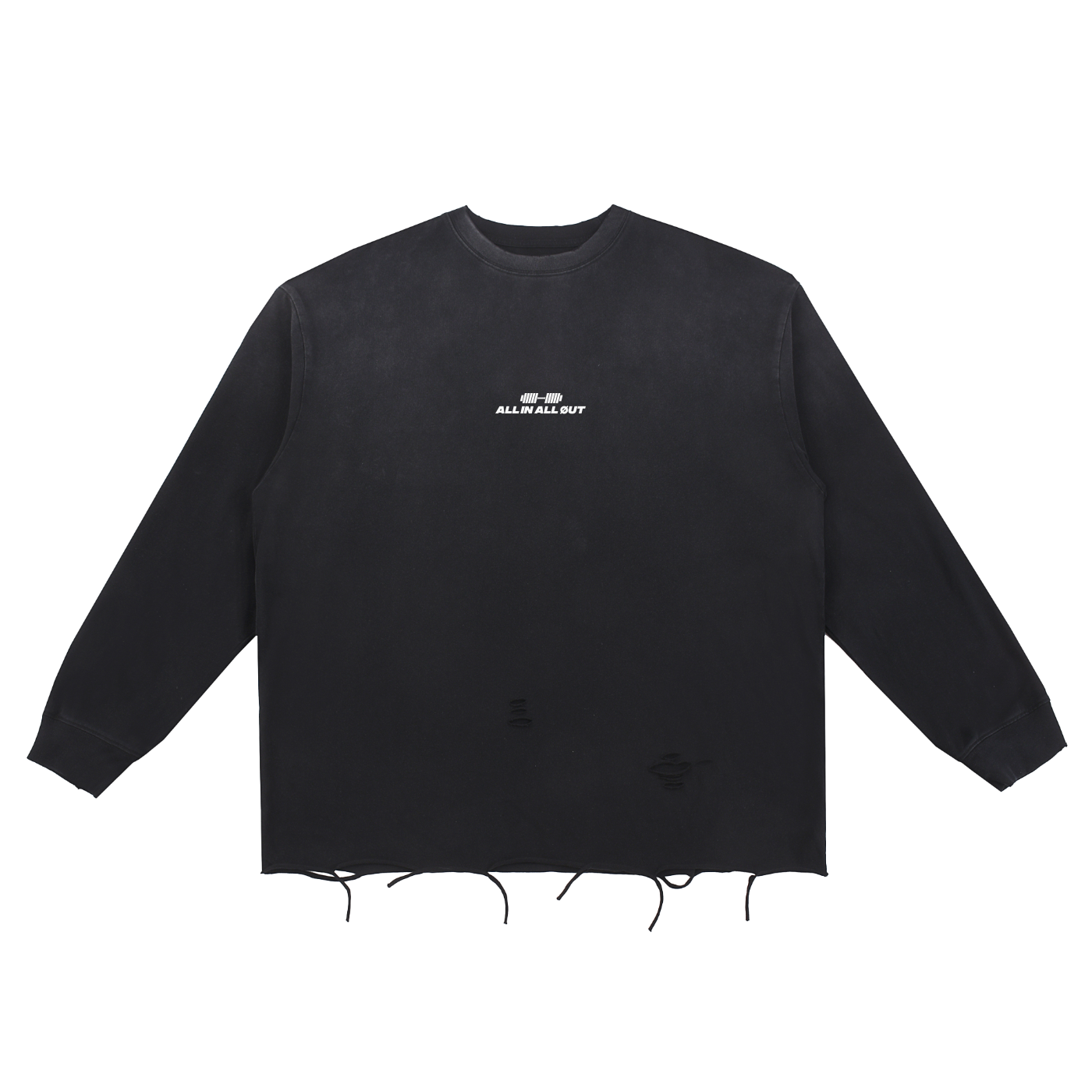 Essential Grunge Raw Edge Longsleeve in Black